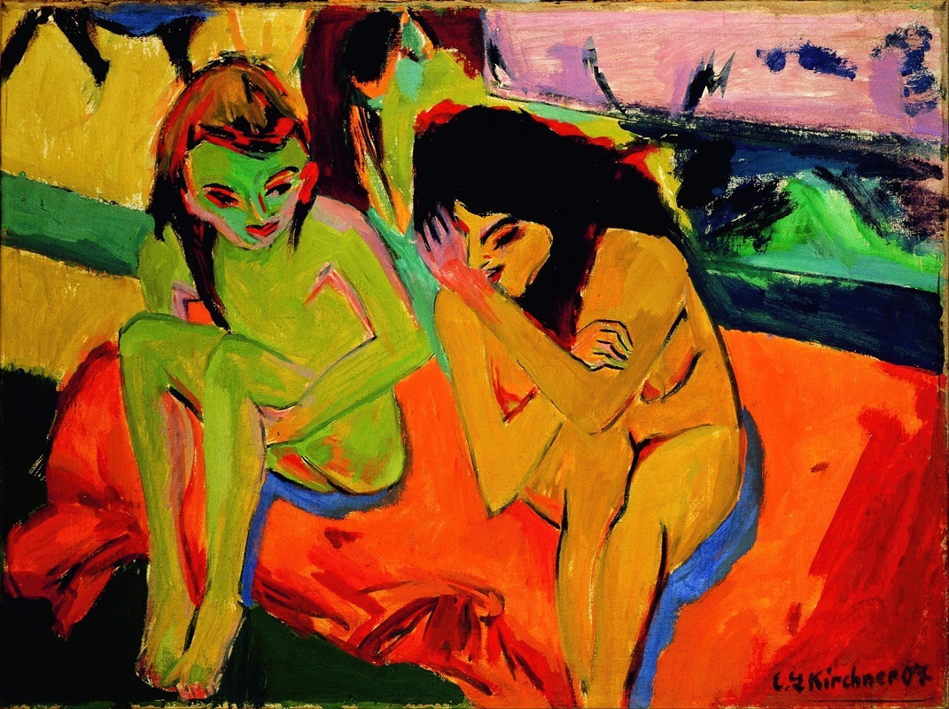 Ernst Ludwig Kirchner - Nackte Mädchen unterhalten sich