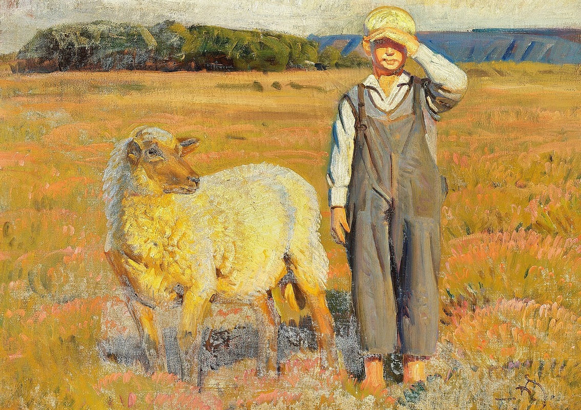 Knud Sinding - Sommerdag med en lille fårehyrde