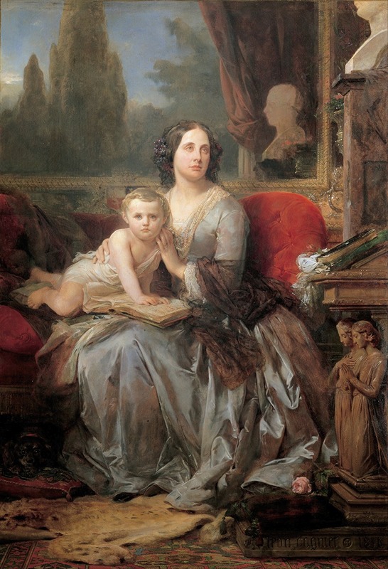 Léon Cogniet - Maria Brignole-Sale, Duchess of Galliera, with her son Filippo