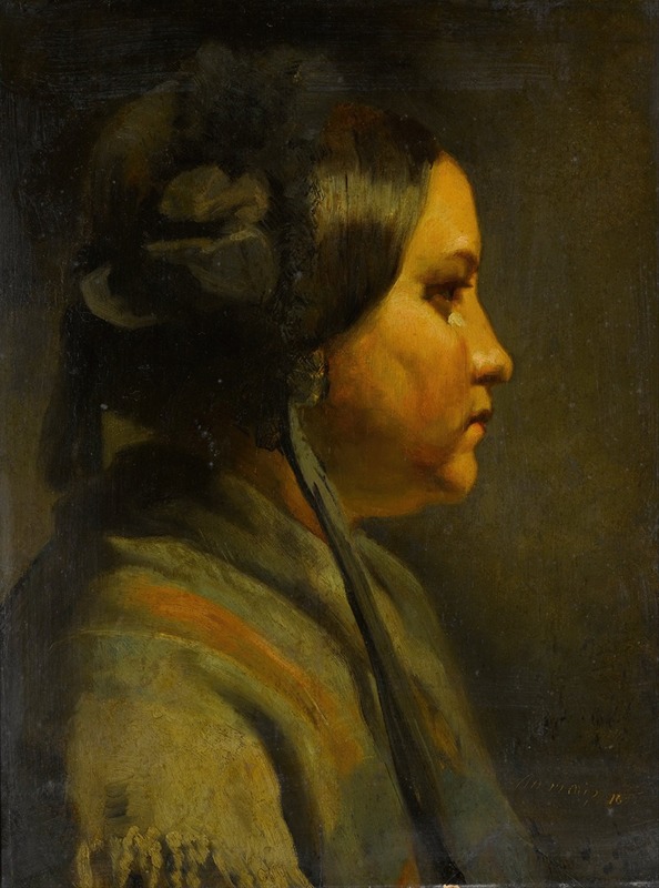 Matthijs Maris - Study of the head of a young woman in profile