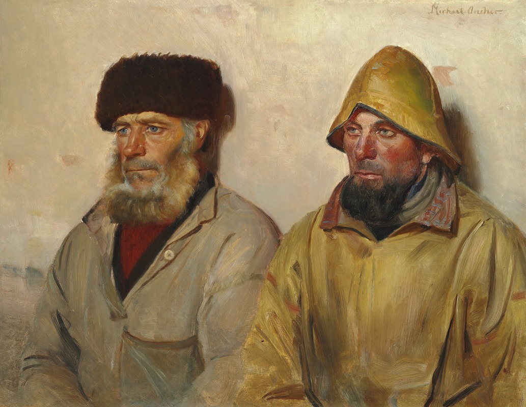 Michael Ancher - Interiør med to fiskere