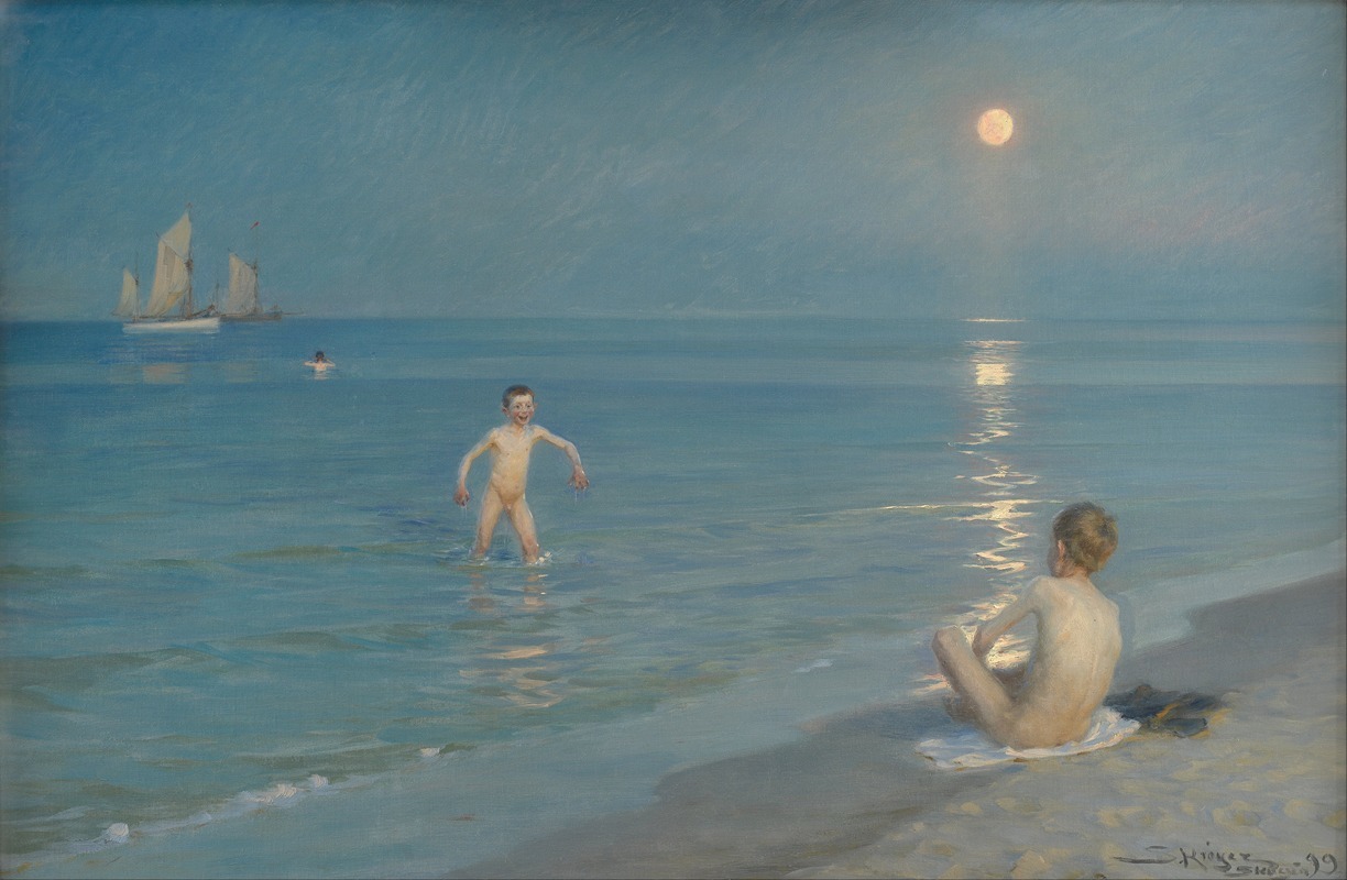 Peder Severin Krøyer - Boys Bathing at Skagen. Summer Evening