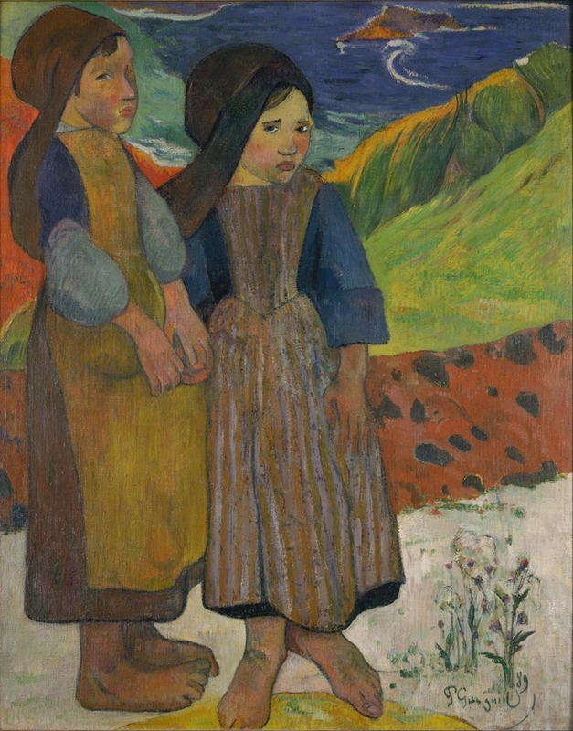 Paul Gauguin - Two Breton Girls by the Sea