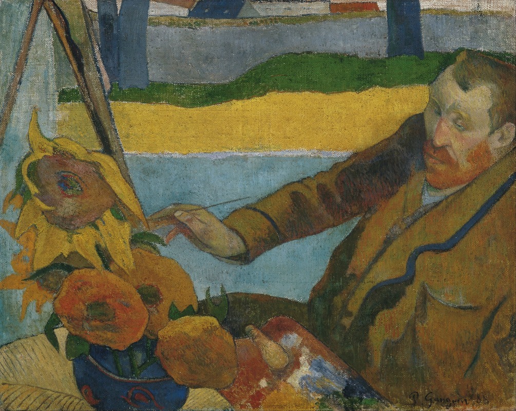 Paul Gauguin - Vincent van Gogh painting sunflowers
