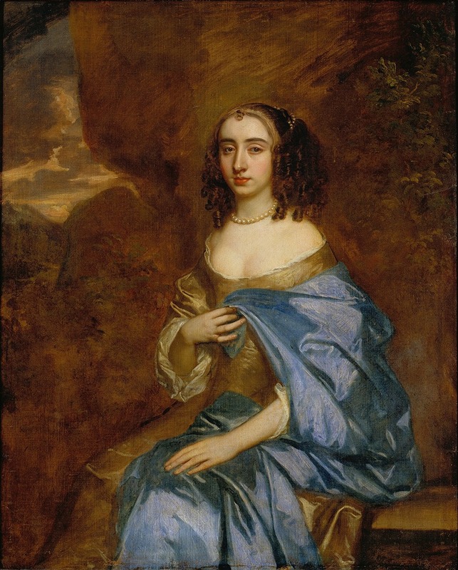 Sir Peter Lely - Portrait of a Lady with a Blue Drape