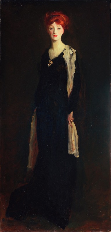 Robert Henri - Lady in Black with Spanish Scarf (O in Black with a Scarf)