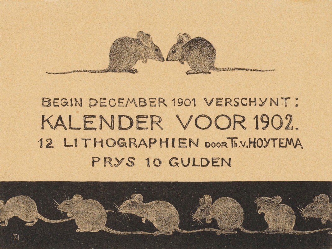 Theo van Hoytema - Aankondiging voor kalender 1902