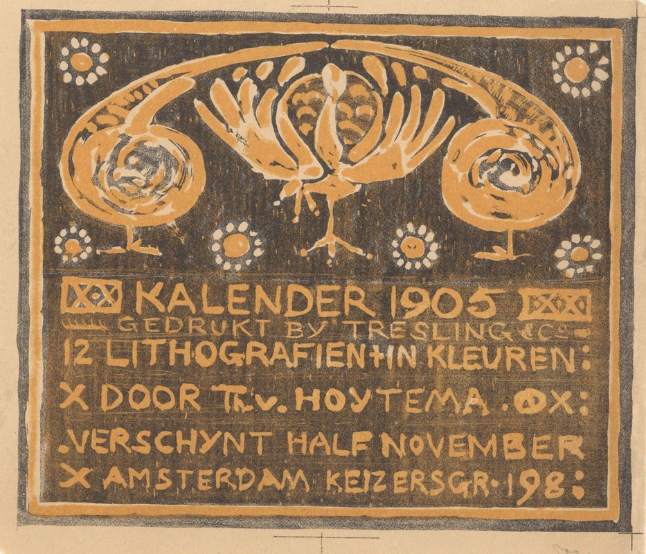 Theo van Hoytema - Aankondiging voor kalender 1905