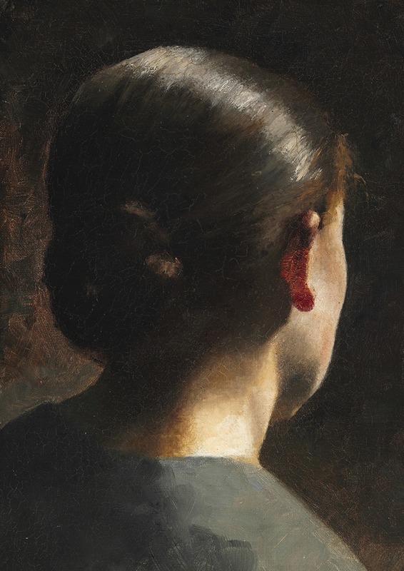 Vilhelm Hammershøi - Portræt af kunstnerens søster Anna Hammershøi set bagfra