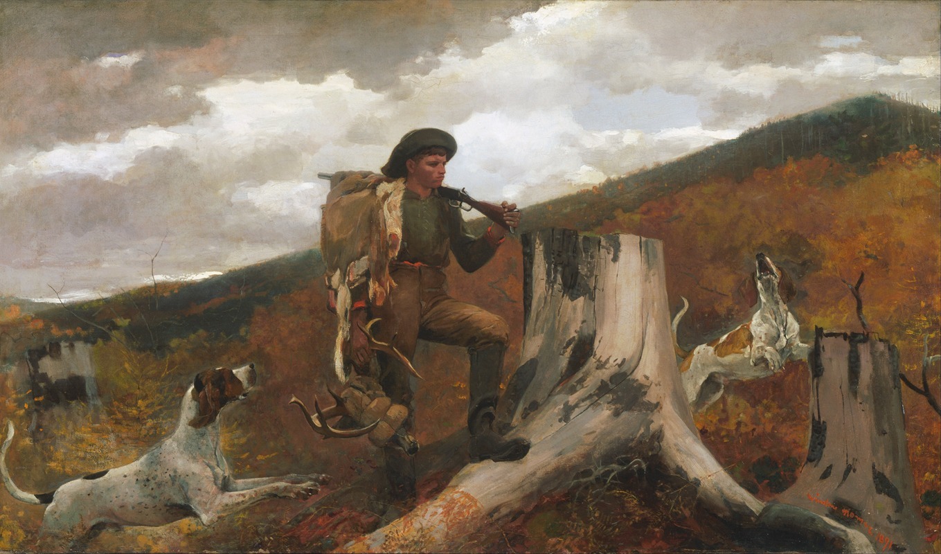Winslow Homer - A Huntsman and Dogs
