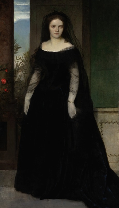 Arnold Böcklin - Portrait of the Actress Fanny Janauschek