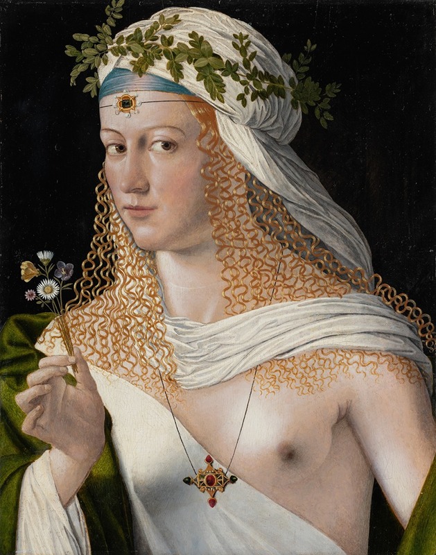 Bartolomeo Veneto - Idealised Portrait of a Courtesan as Flora
