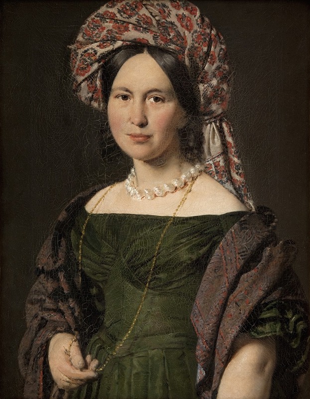 Christian Albrecht Jensen - Cathrine Jensen, née Lorenzen, the Artist’s Wife Wearing a Turban
