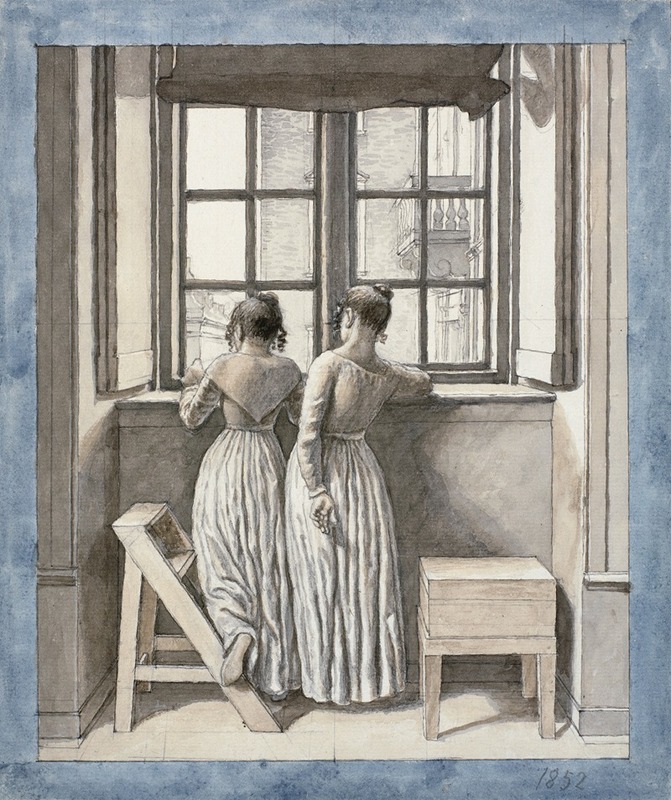 Christoffer Wilhelm Eckersberg - At a Window in the Artist’s Studio