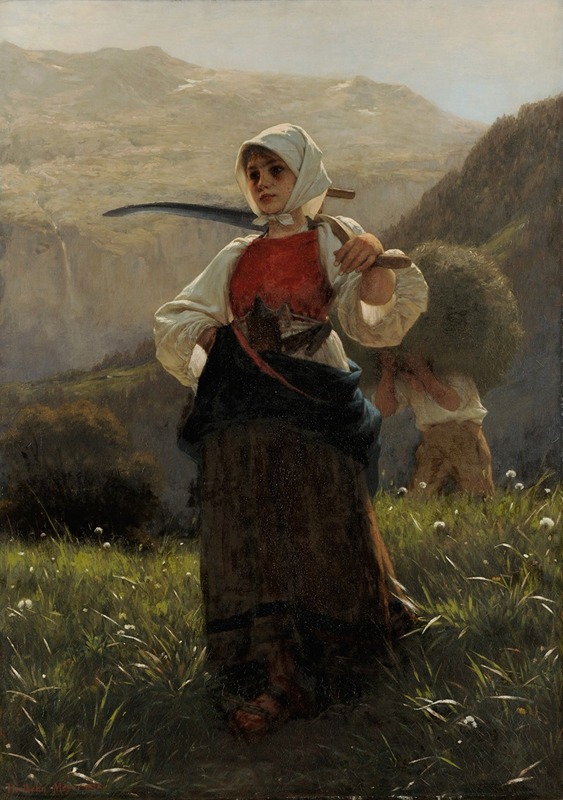 Carl Diethelm Meyer - Woman of the Haslital, Returning from the Hay Harvest