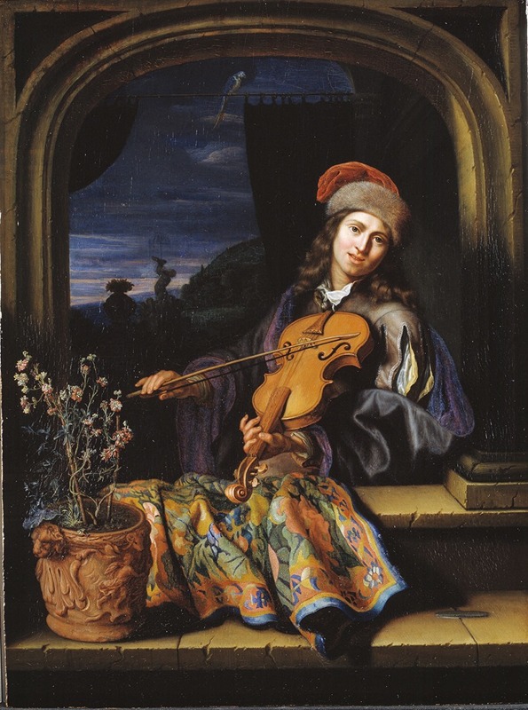 Caspar Netscher - A Violin Player