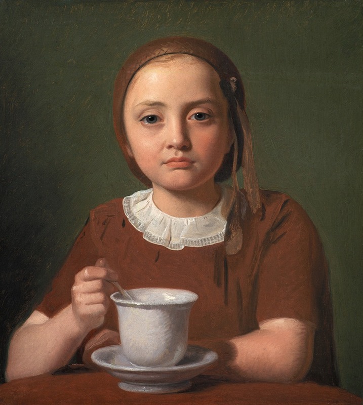 Constantin Hansen - Portrait of a Little Girl, Elise Købke, with a Cup in front of her