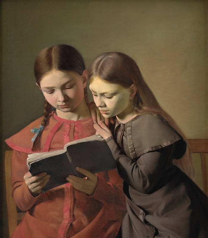 Constantin Hansen - The Artist’s Sisters Signe and Henriette Reading a Book