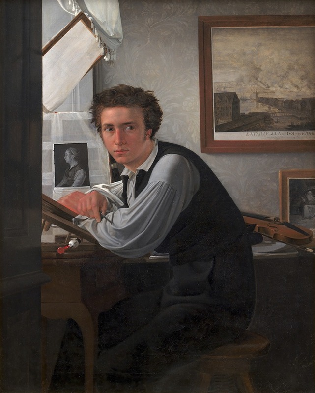 Ditlev Blunck - Portrait of the Copperplate Engraver Carl Edvard Sonne