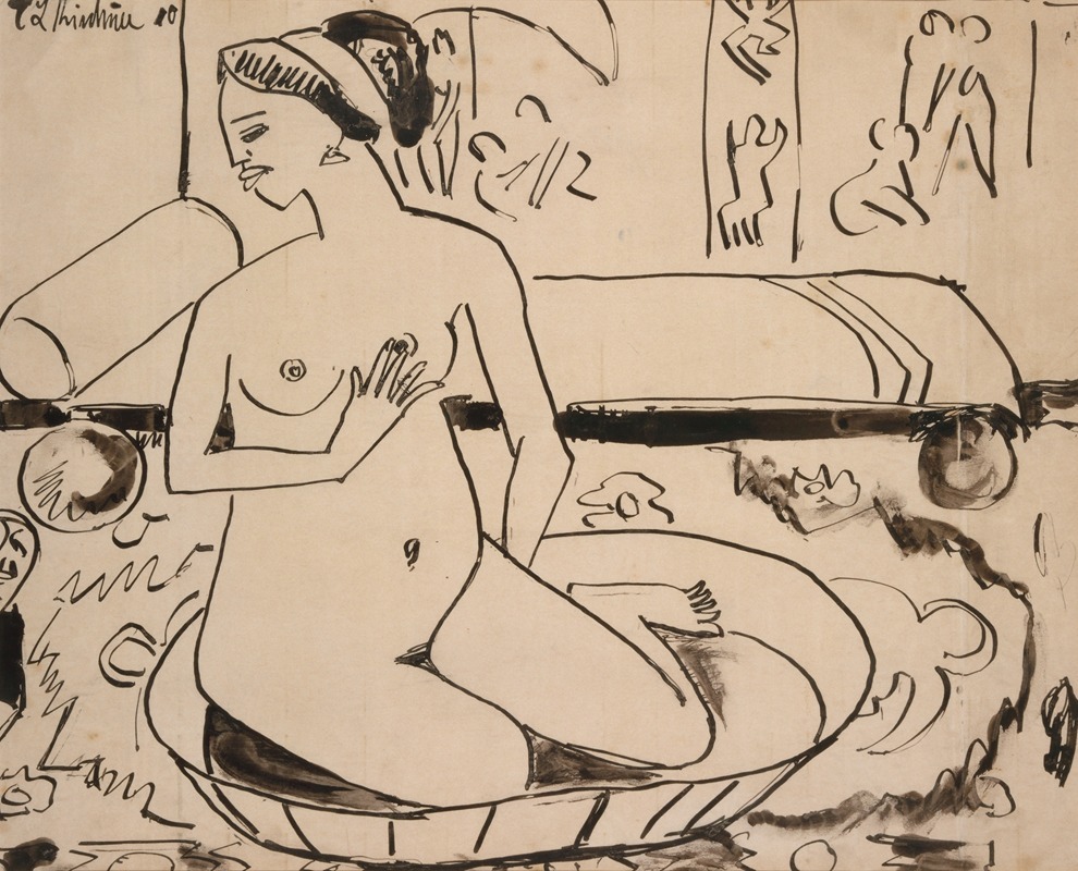 Ernst Ludwig Kirchner - Badende im Atelier der Brücke