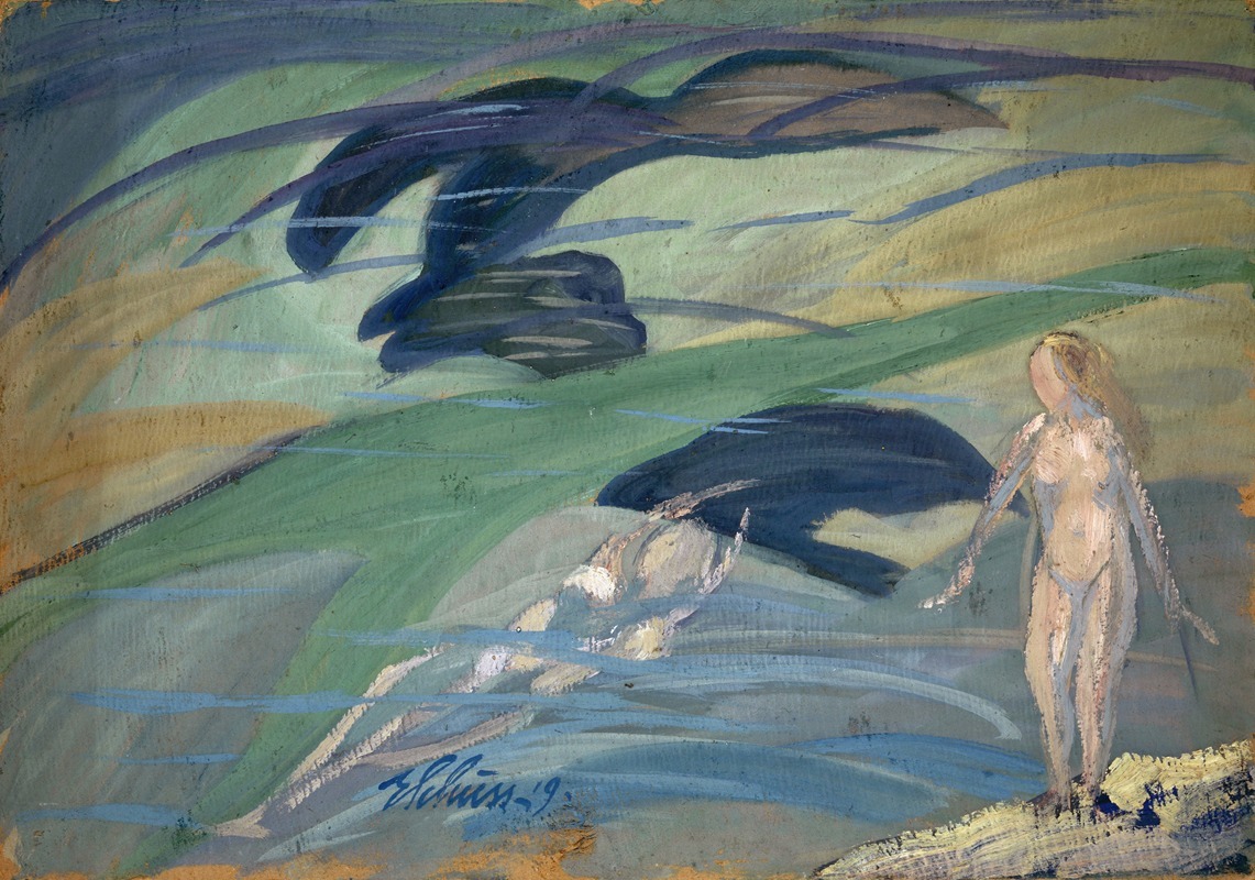 Ernst Schiess - Bathing Girls