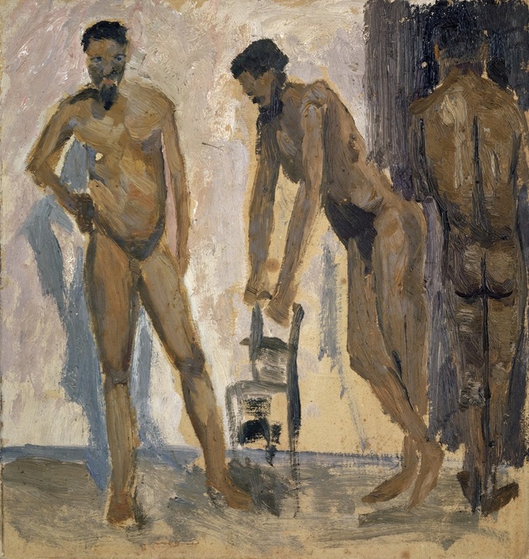 Ernst Schiess - Three Black Nude Men