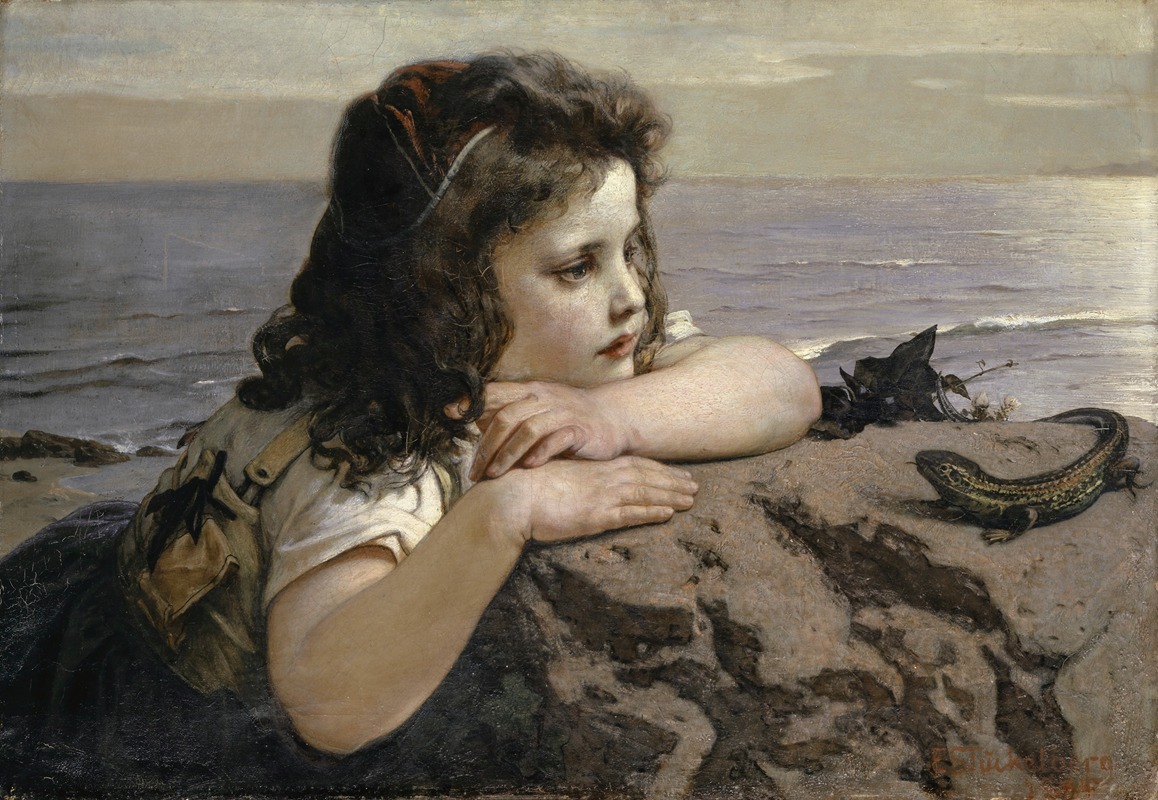 Ernst Stückelberg - The Girl with the Lizard