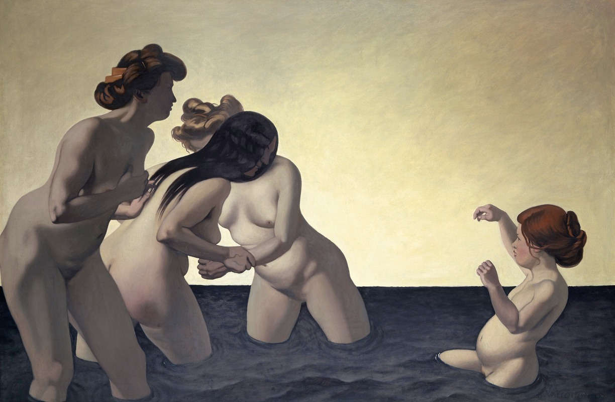 Félix Vallotton - Three Women and One Little Girl Playing in the Water
