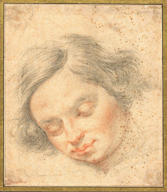Francesco Furini - The head of a young man with closed eyes