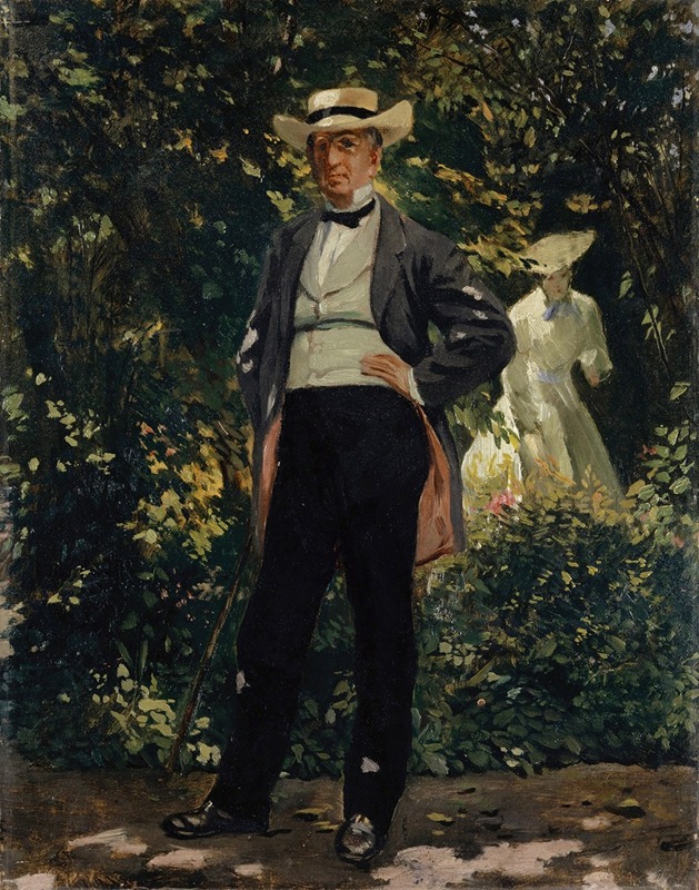 Frank Buchser - Portrait of the American Secretary of State William H. Seward in the Garden