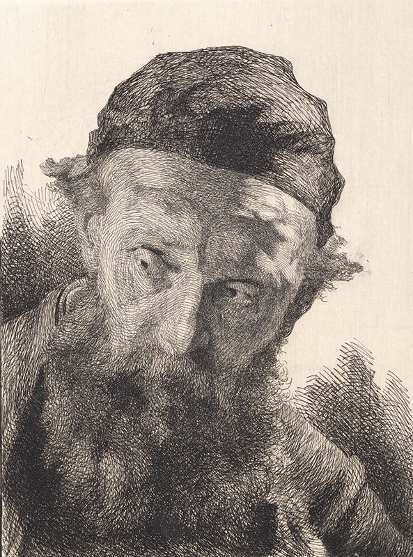 Frans Schwartz - Gammel skægget mand med sort kalot