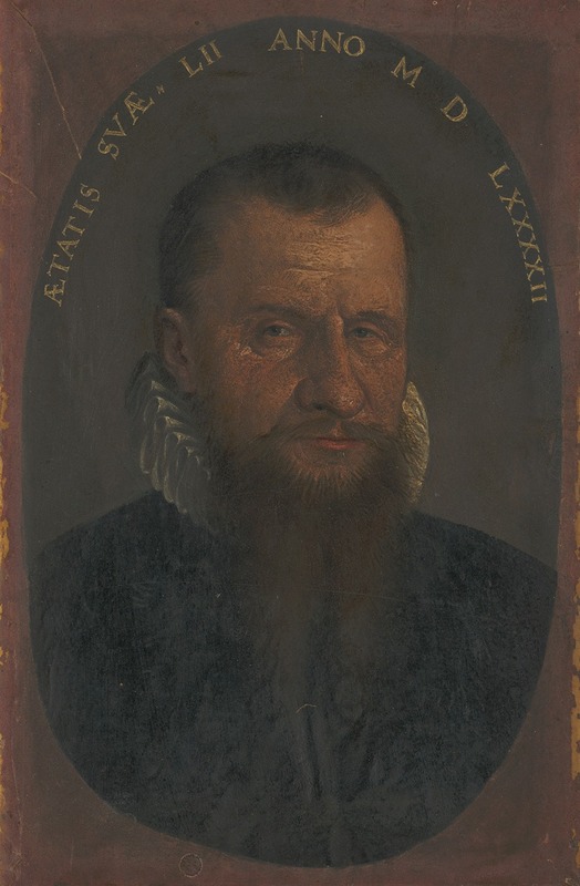 Hans Bock the Elder - Brustbildnis eines bärtigen Mannes im Oval