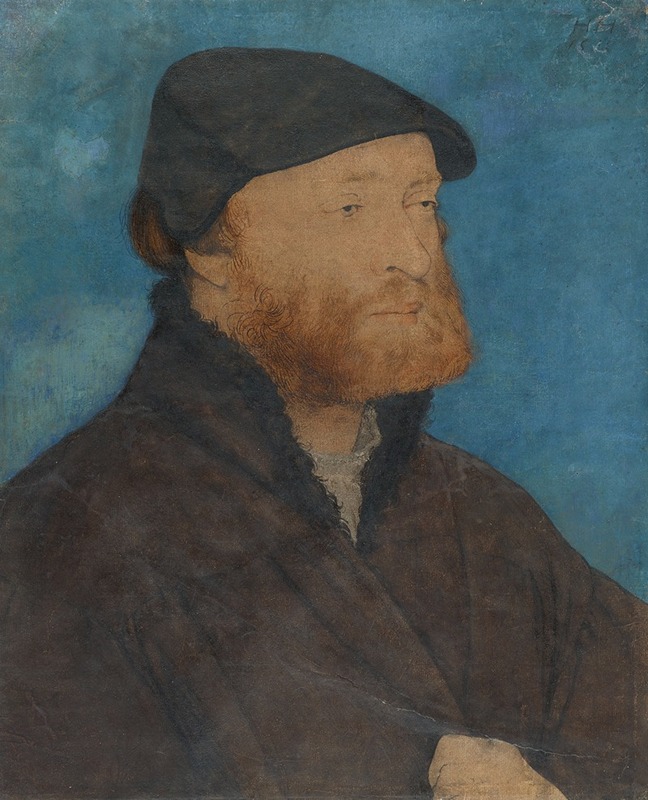 Hans Holbein The Younger - Bildnis eines Mannes mit schwarzem Barett