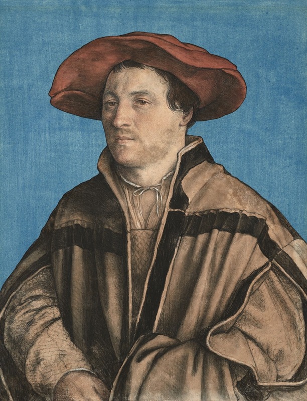 Hans Holbein The Younger - Portrait of a man in a red beret