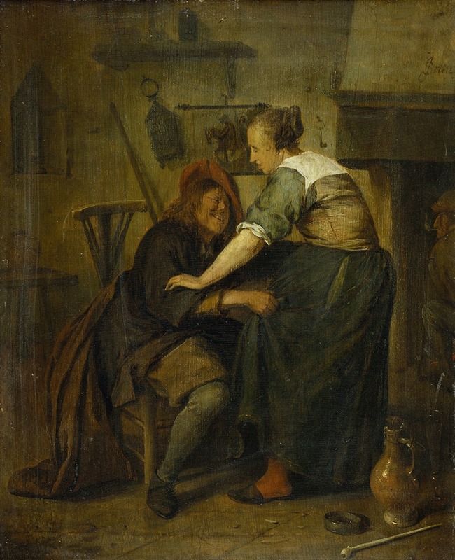 Jan Steen - Inn with Guest and Serving Maid