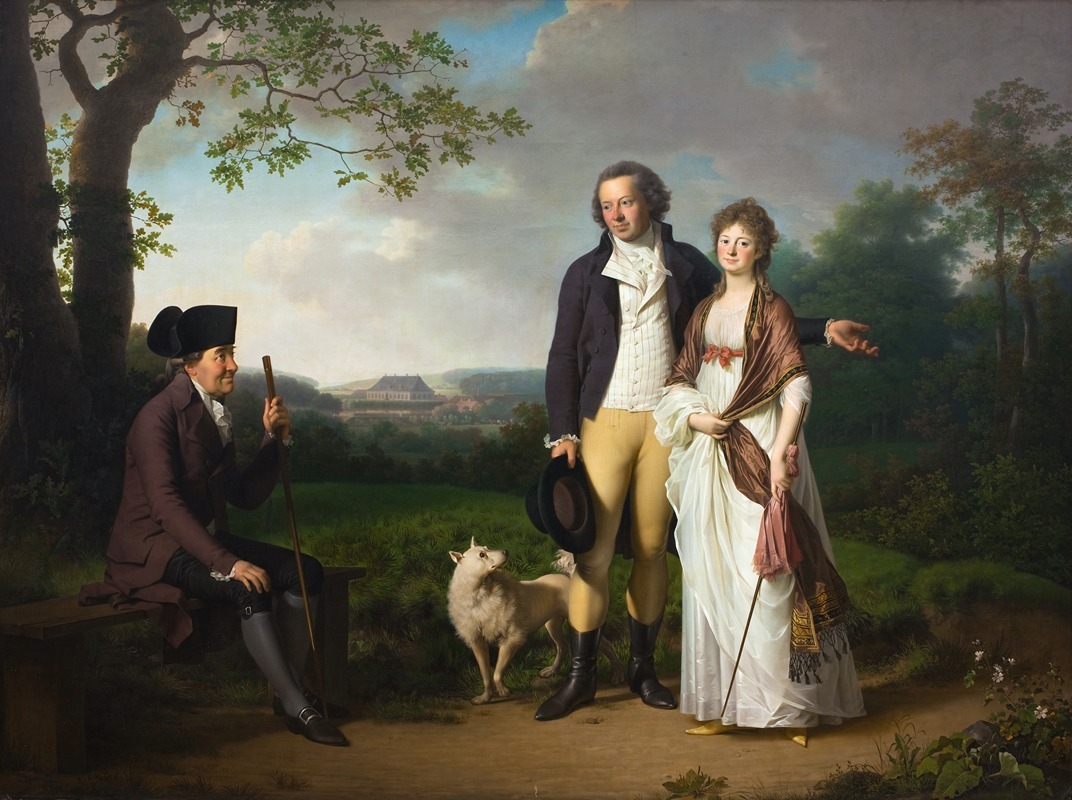 Jens Juel - Niels Ryberg with his Son Johan Christian and his Daughter-in-Law Engelke, née Falbe