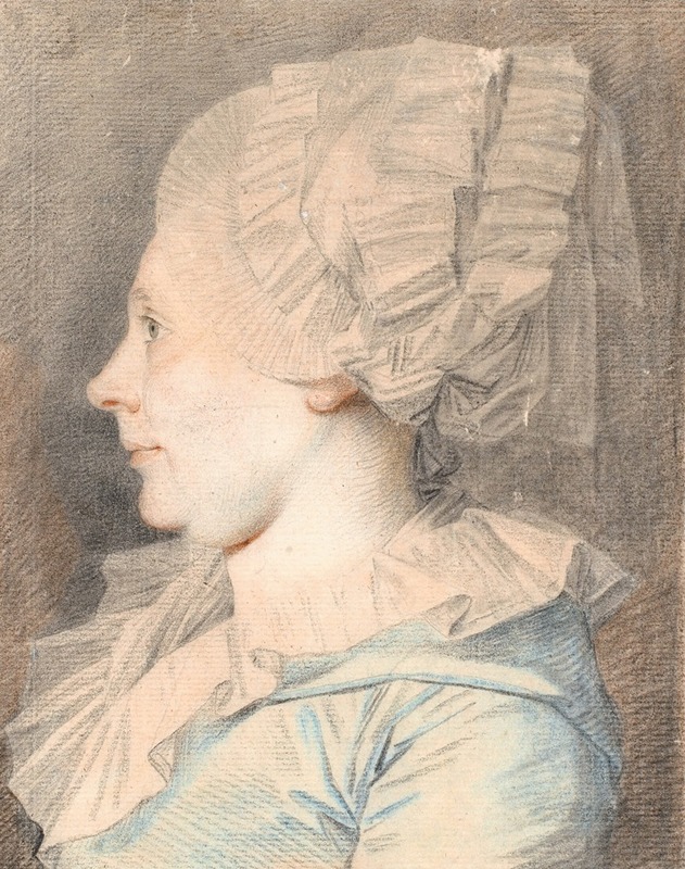 Jens Juel - Portræt af Anne Cathrine Maaløe, født Basse. Profil mod venstre