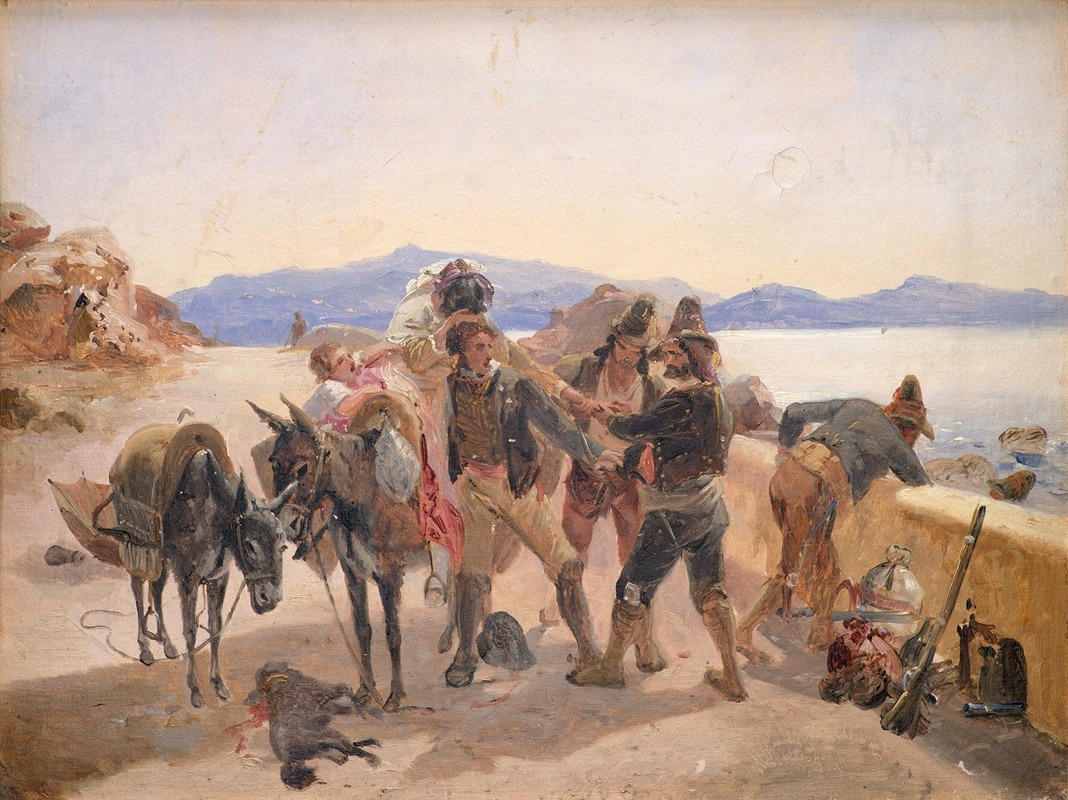 Johann Baptist Kirner - Robbers Attacking Travellers