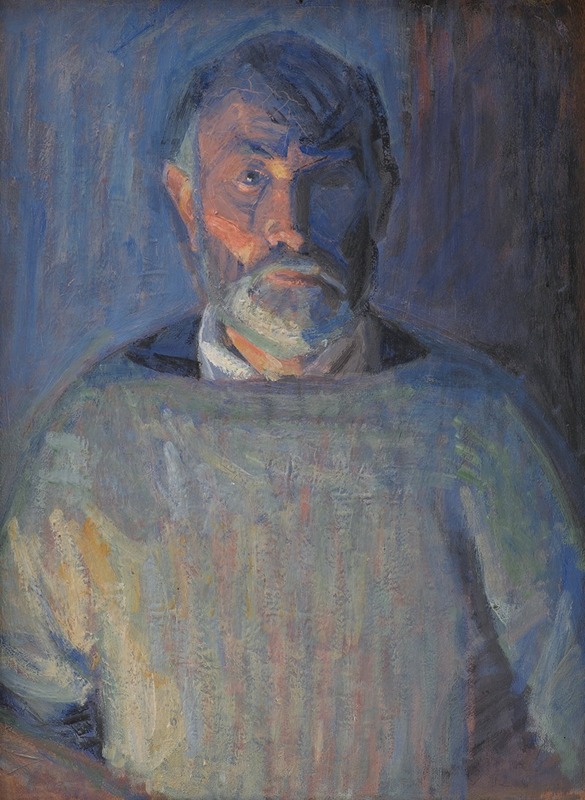 Niels Larsen Stevns - Portrait of the Artist. Lamplight