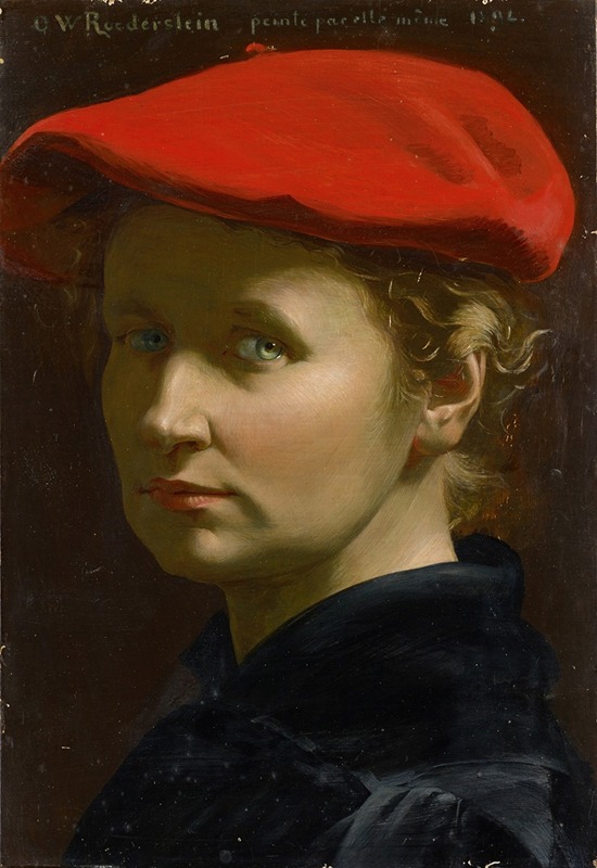 Ottilie Wilhelmine Roederstein - Self-Portrait with a Red Cap