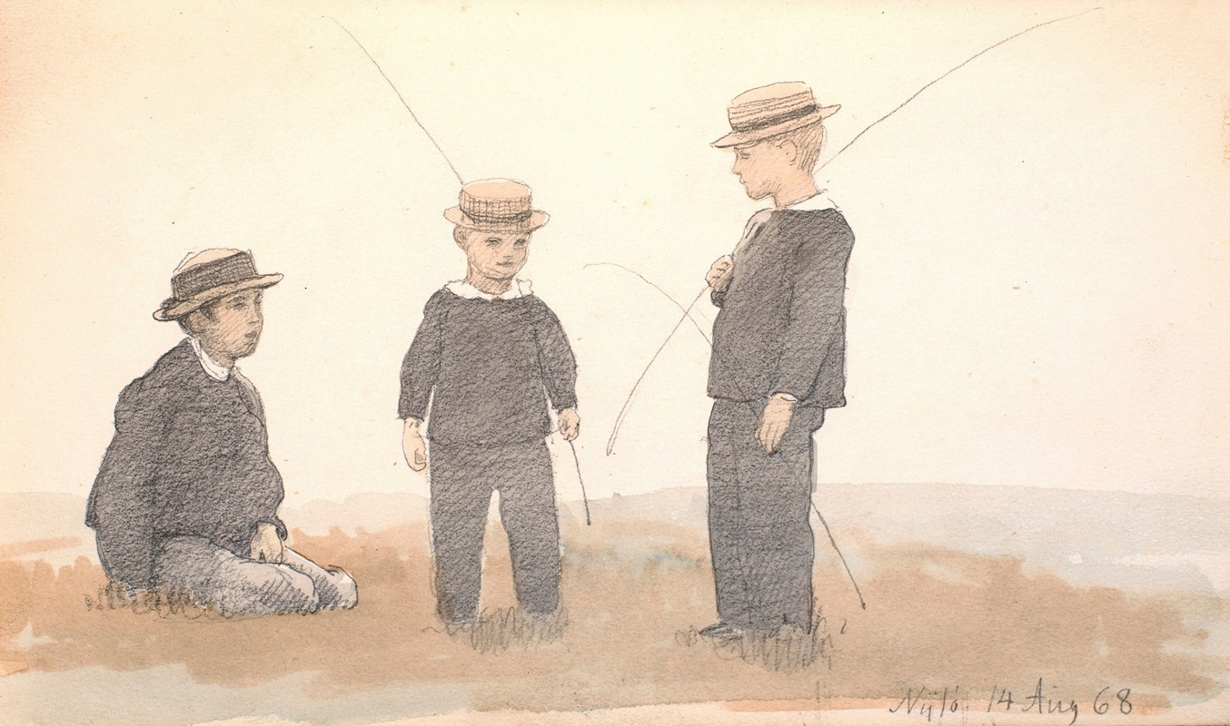 P. C. Skovgaard - Tre drenge med stråhatte