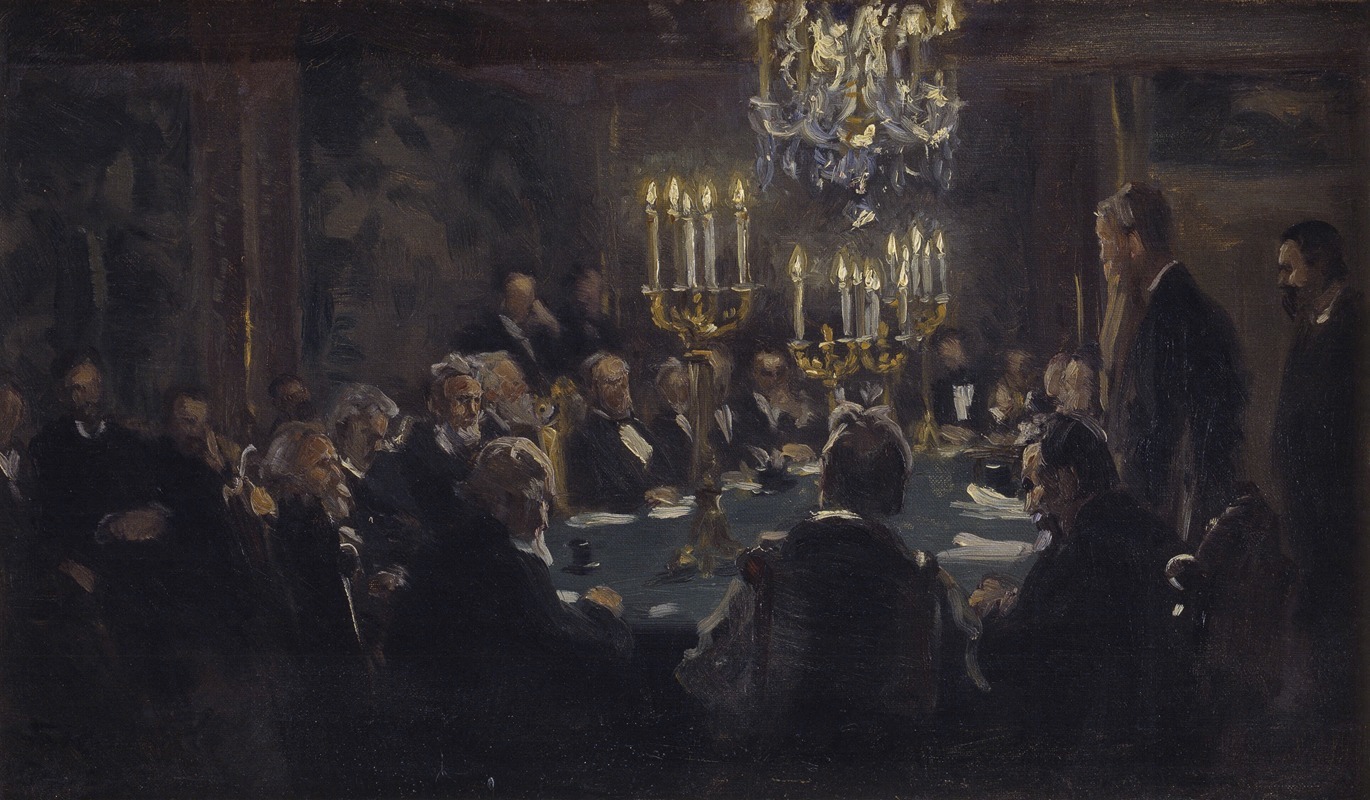 Peder Severin Krøyer - Kompositionsskitse til ‘Et Møde i Videnskabernes Selskab’ i Videnskabernes Selskab