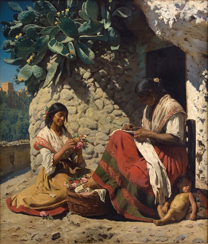 Peder Severin Krøyer - Two Gipsy Women Outside their Cottage. Spain