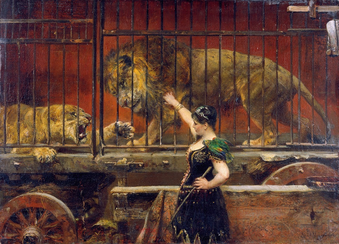 Paul Friedrich Meyerheim - The Jealous Lioness