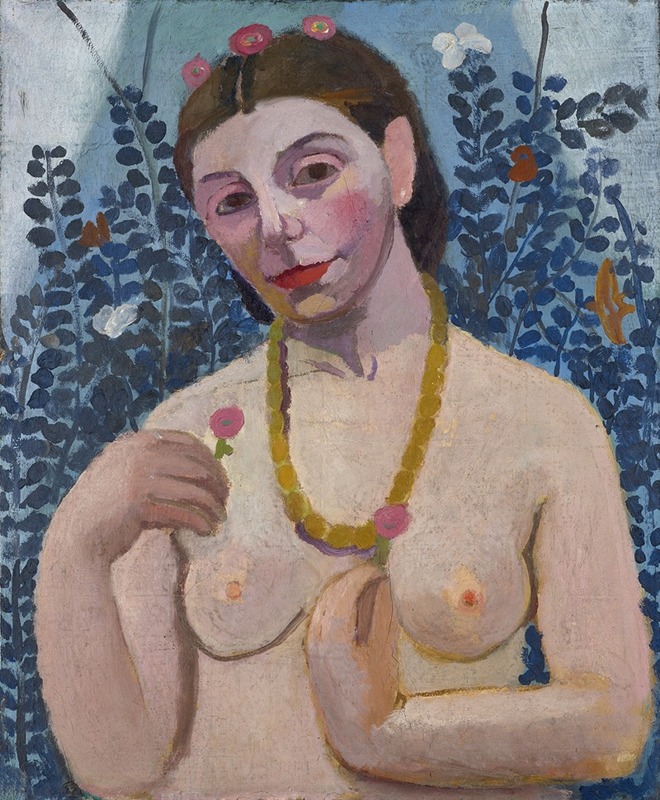 Paula Modersohn-Becker - Self-Portrait as a Half-Length Nude with Amber Necklace II