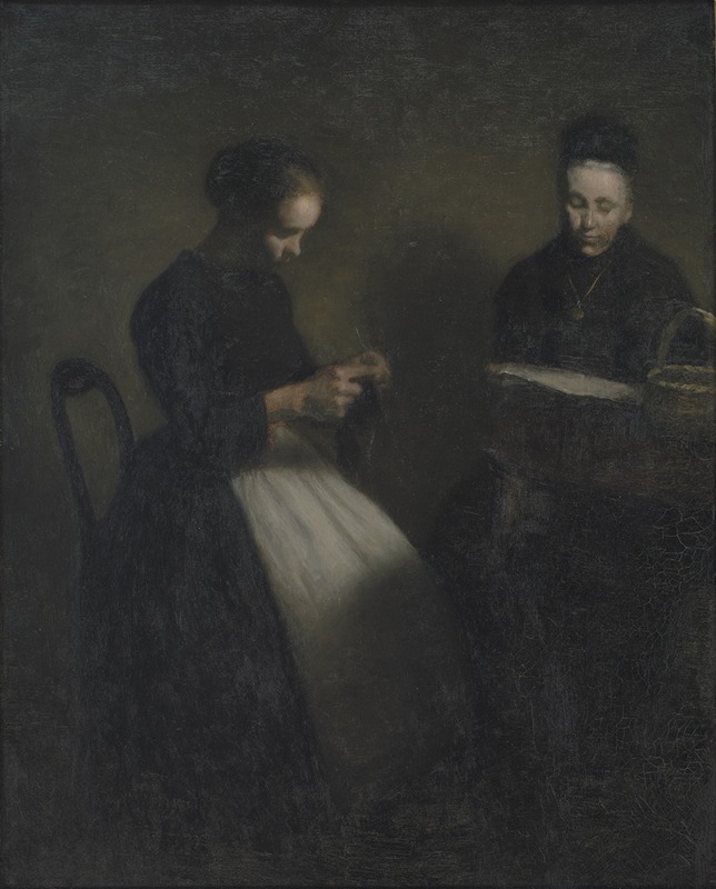 Vilhelm Hammershøi - Evening in the Drawing Room. The Artist’s Mother and Wife