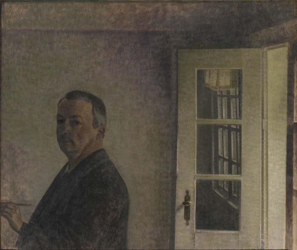 Vilhelm Hammershøi - Self-Portrait. The Cottage Spurveskjul at Sorgenfri, North of Copenhagen