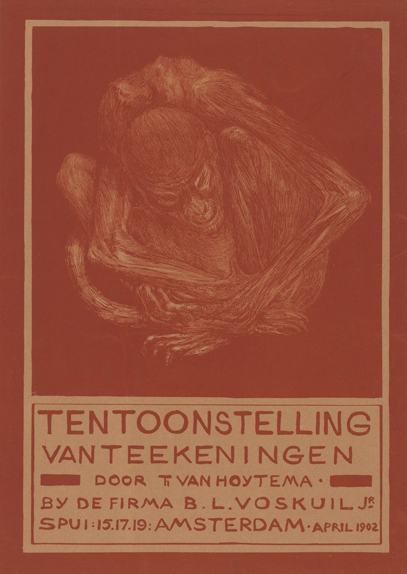 Theo van Hoytema - Reclamekaart met ineengedoken aap