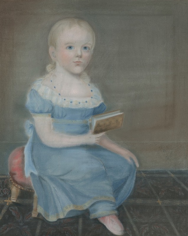 B. Doyle - Portrait Of A Girl With Blue Eyes And Blue Dress
