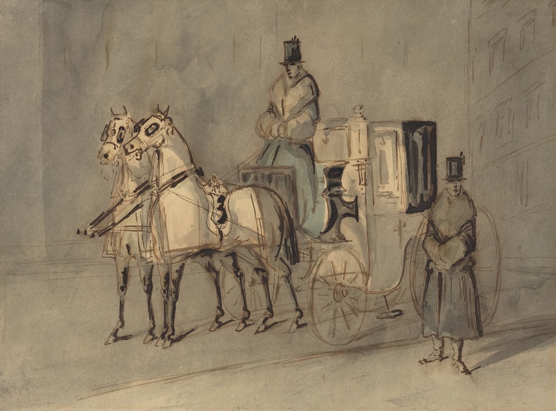 Constantin Guys - Carriage With Driver And Groom – Autumn